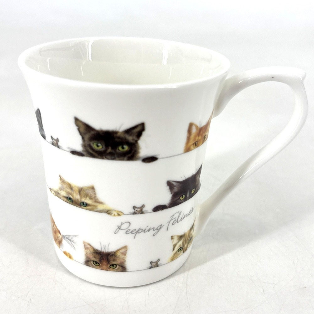 Ashdene Bone China Peeping‎ Felines Cats Mug Cup 2012 Siamese Cat Mom